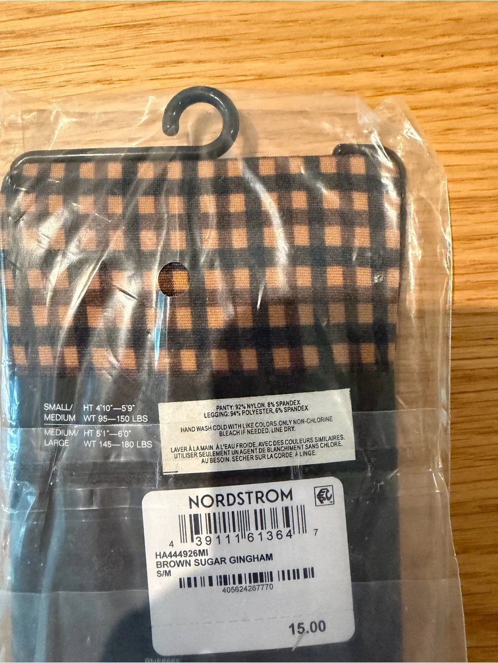 Halogen Atlantic-Pacific Brown Sugar Gingham Tights